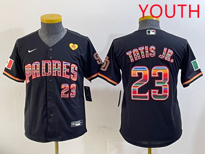 Youth San Diego Padres #23 Tatis jr Black Fashion Game 2025 Nike MLB Jersey style 4